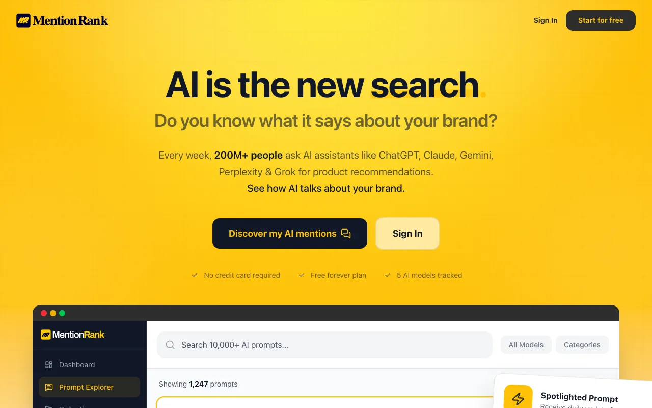 Preview of the MentionRank website