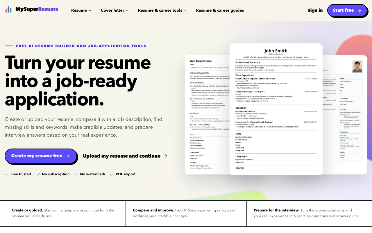 MySuperResume 官网预览
