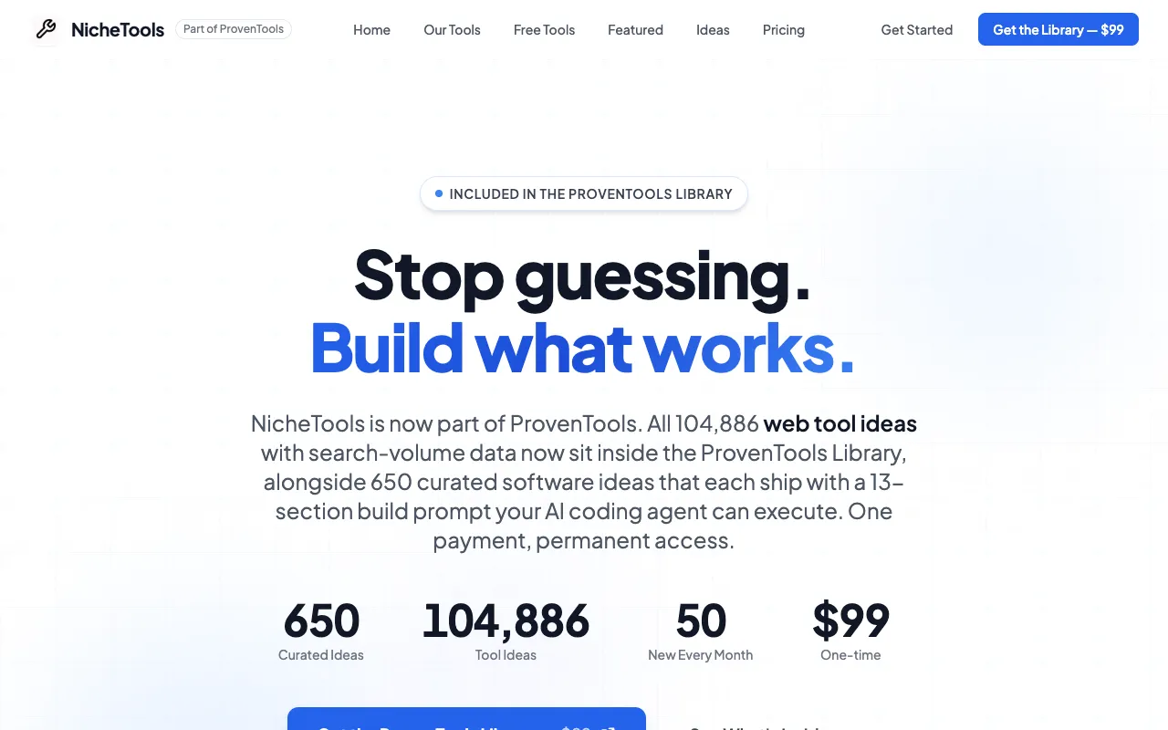 Preview of the NicheTools website