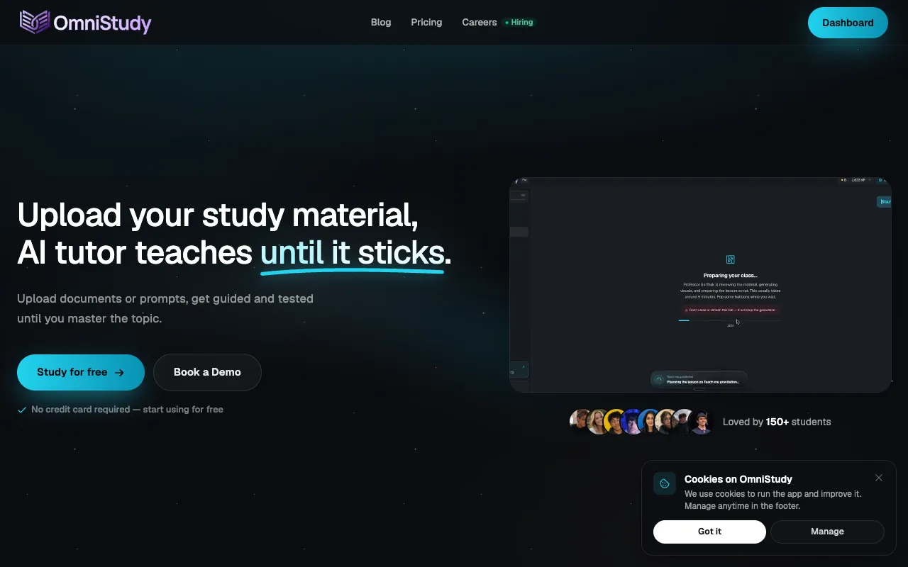 OmniStudy homepage preview