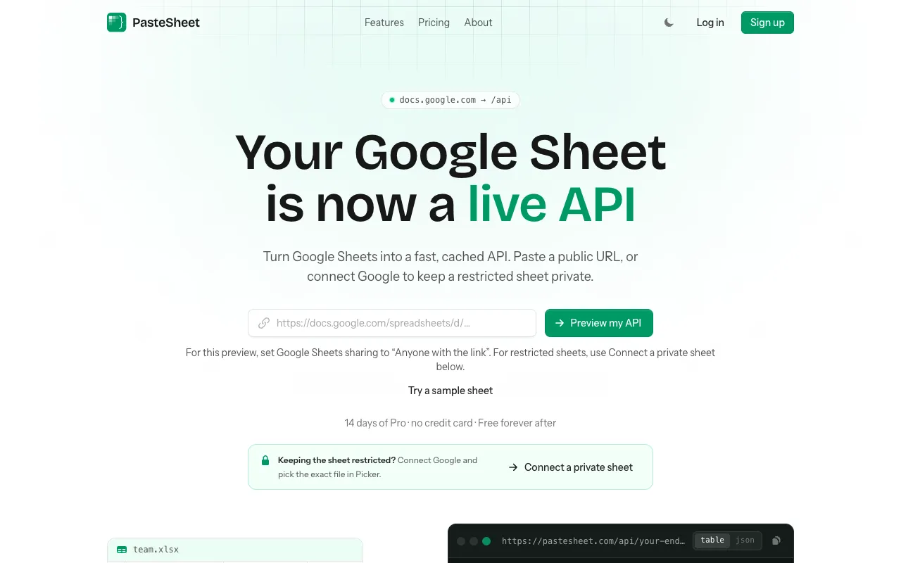 PasteSheet 官网预览