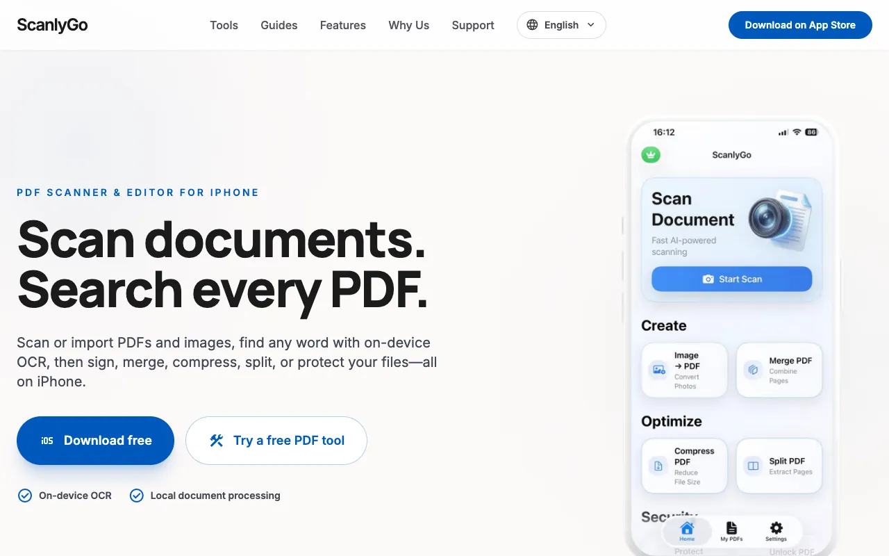 ScanlyGo homepage preview