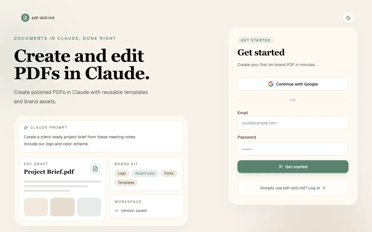 pdf-skill.md homepage preview