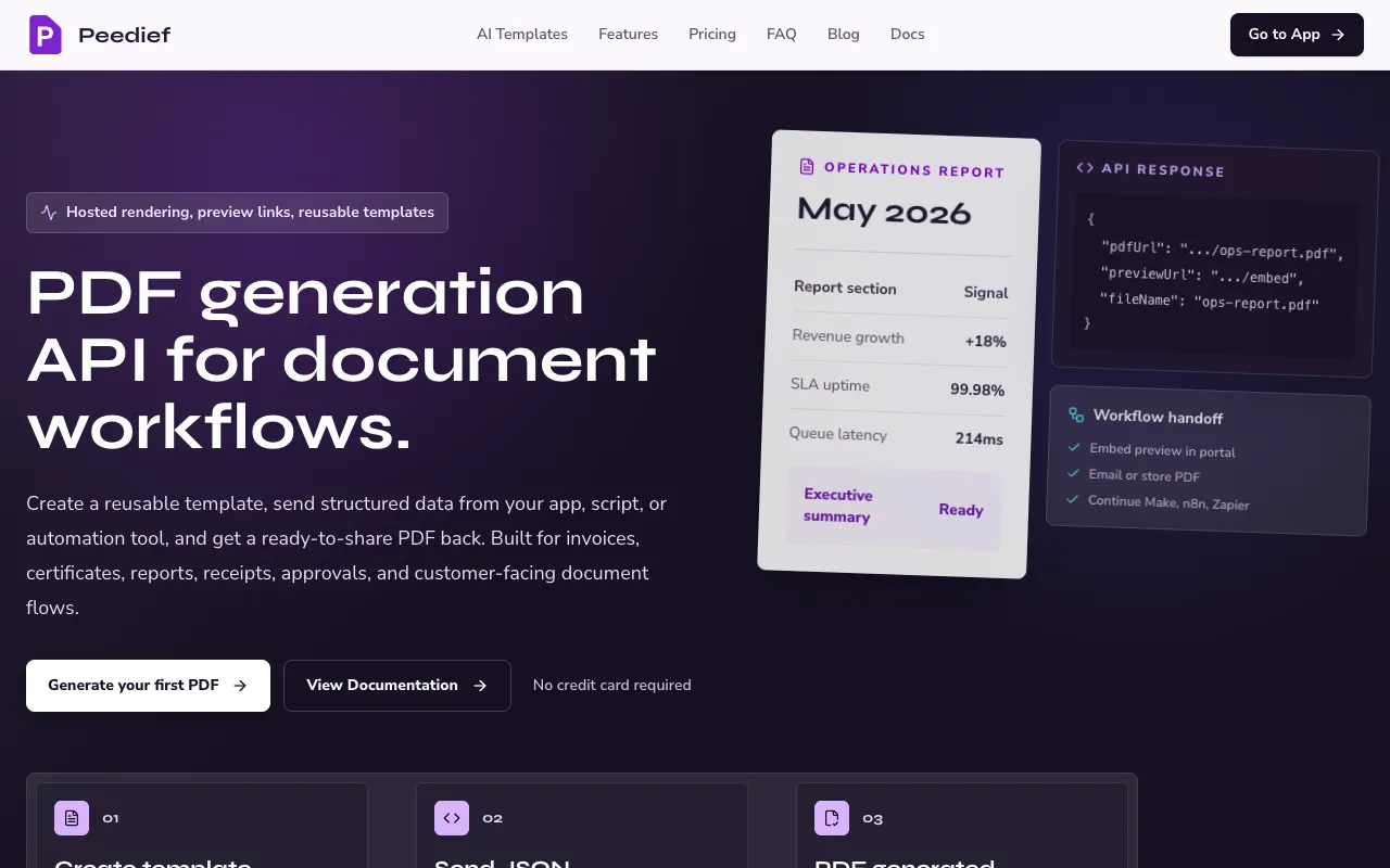 Preview of the Peedief website