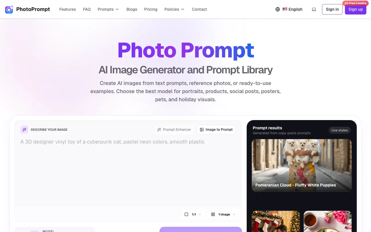 PhotoPrompt 官网预览