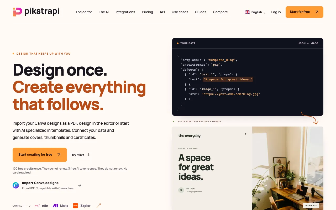 Preview of the Pikstrapi website