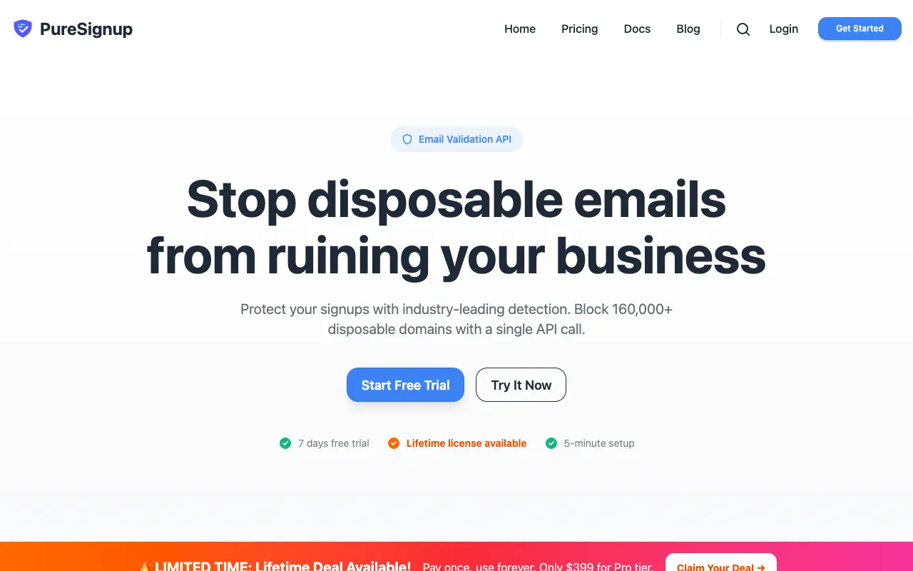 PureSignup 官网预览