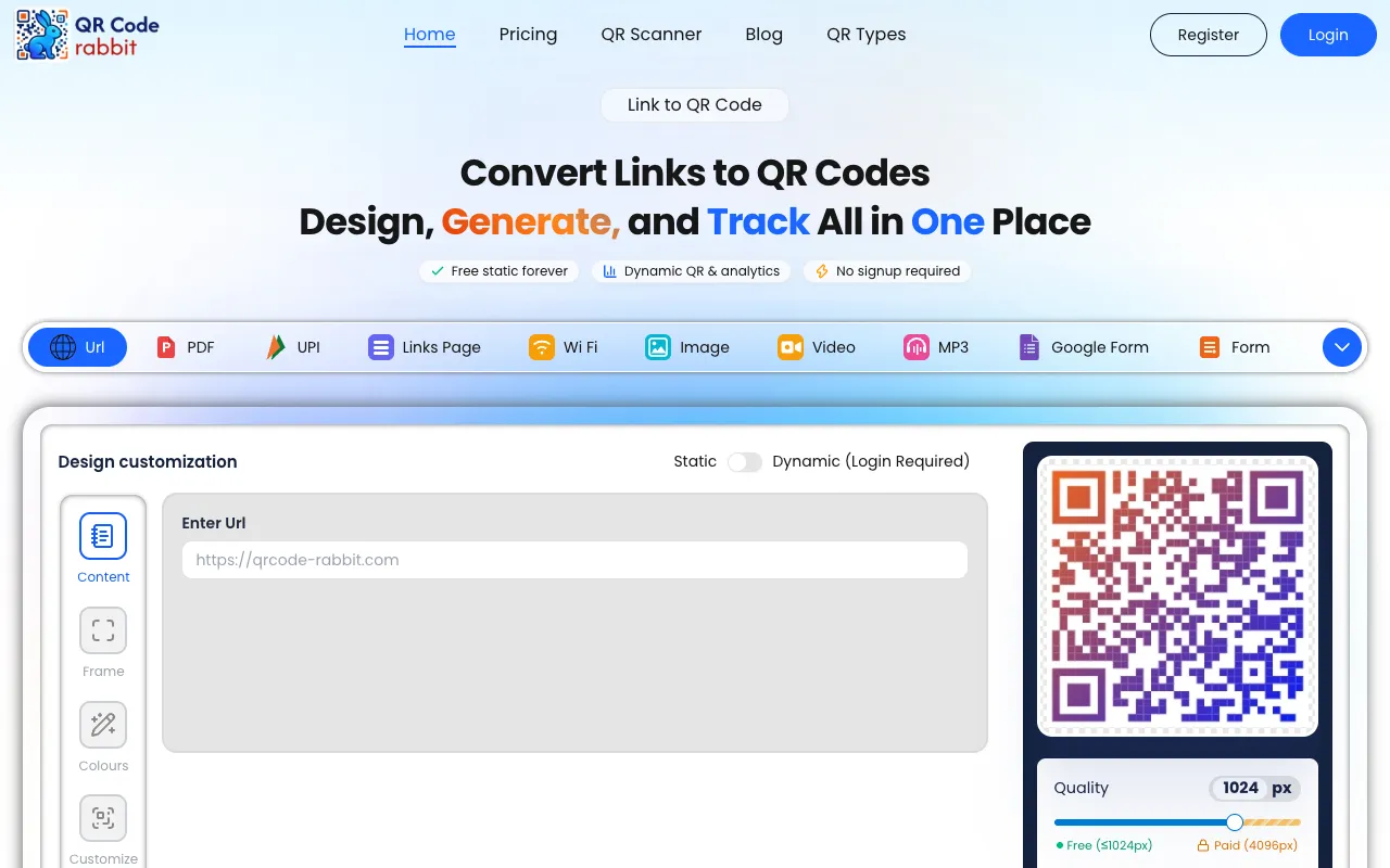 QR Code Rabbit 官网预览