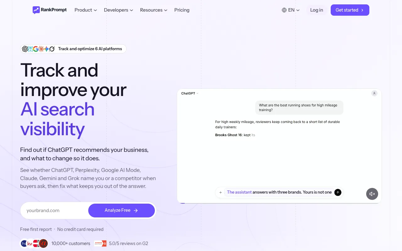 Rank Prompt homepage preview