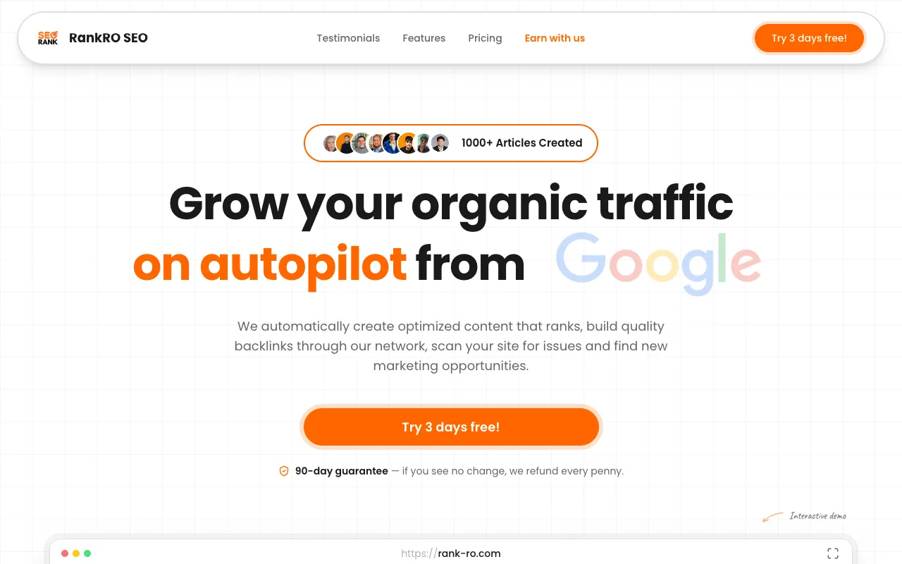 RankRO SEO 官网预览