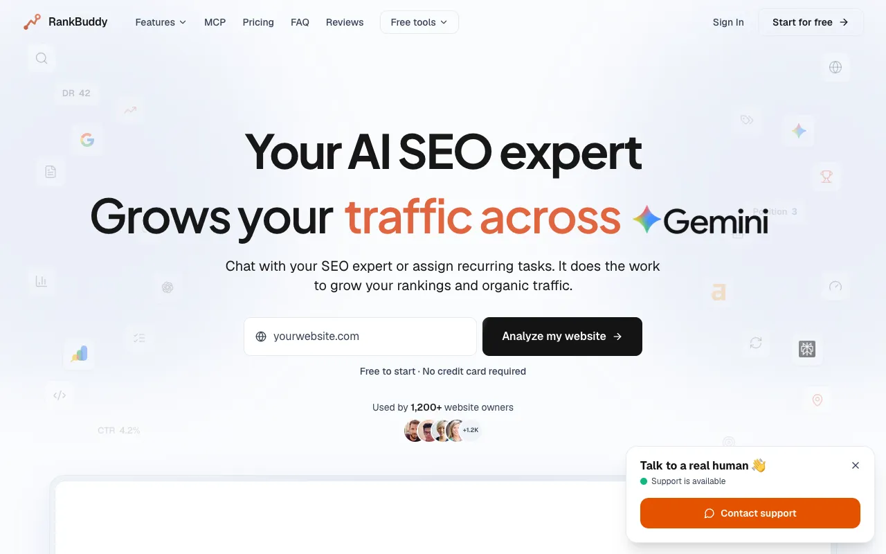 Preview of the RankBuddy website