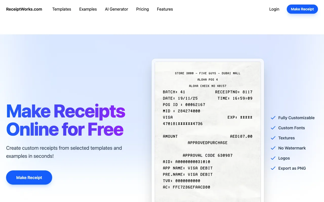ReceiptWorks.com 官网预览