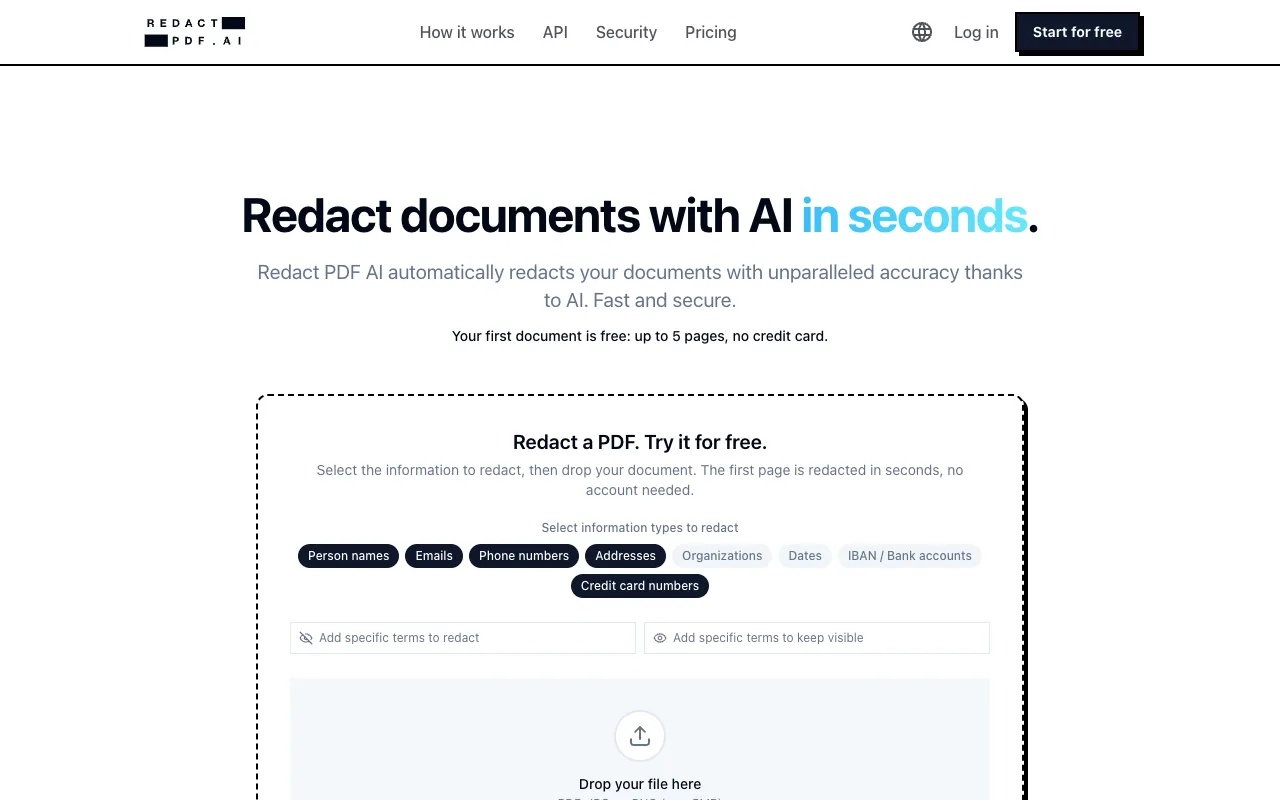 Redact PDF AI 官网预览