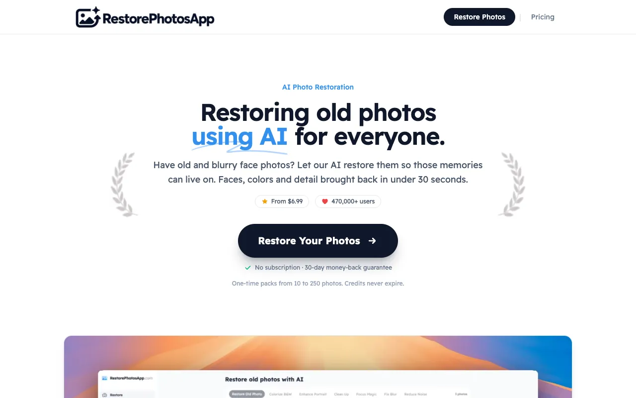 Restore Photos 官网预览