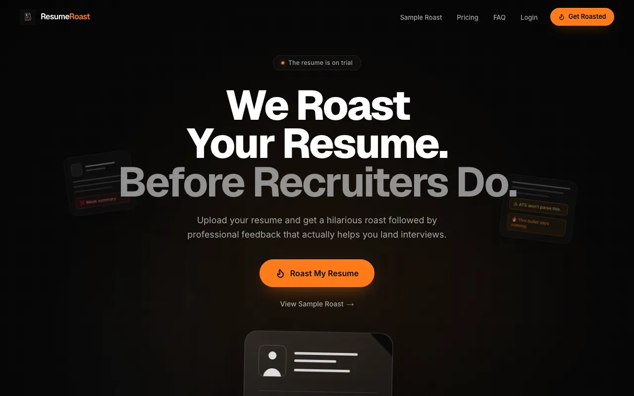 ResumeRoast 官网预览
