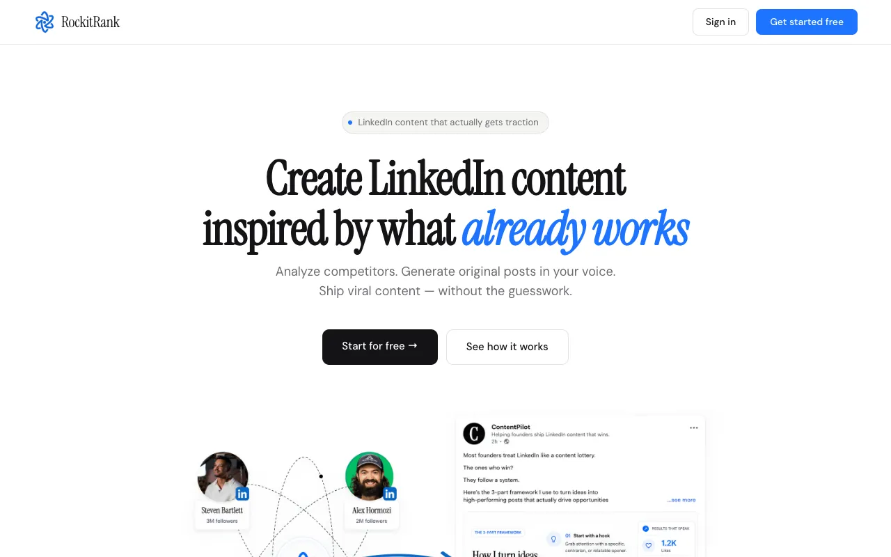RockitRank homepage preview