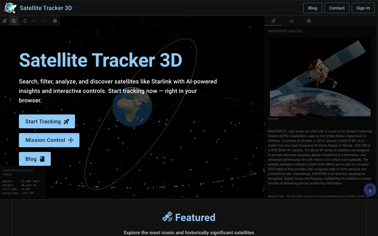 Satellite Tracker 3D 官网预览