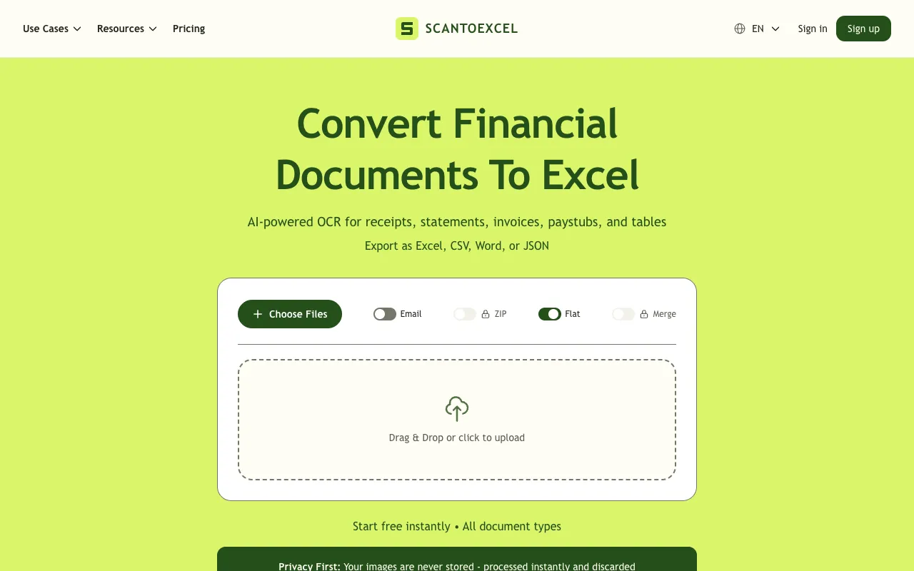 ScanToExcel 官网预览
