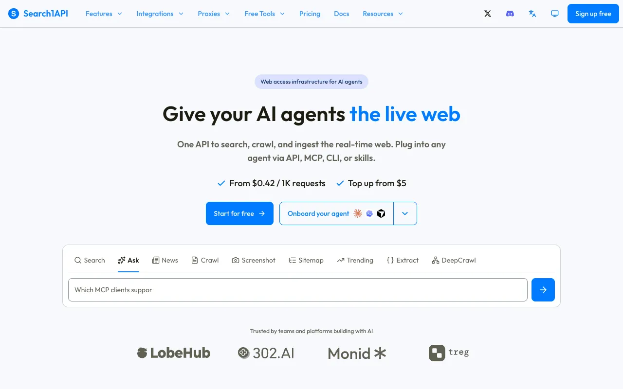 Search1API 官网预览