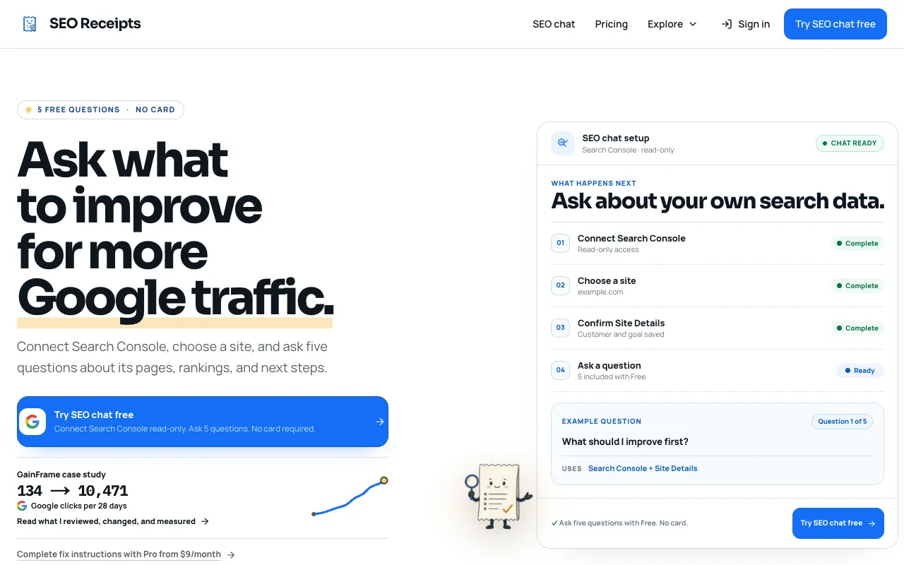 SEO Receipts 官网预览