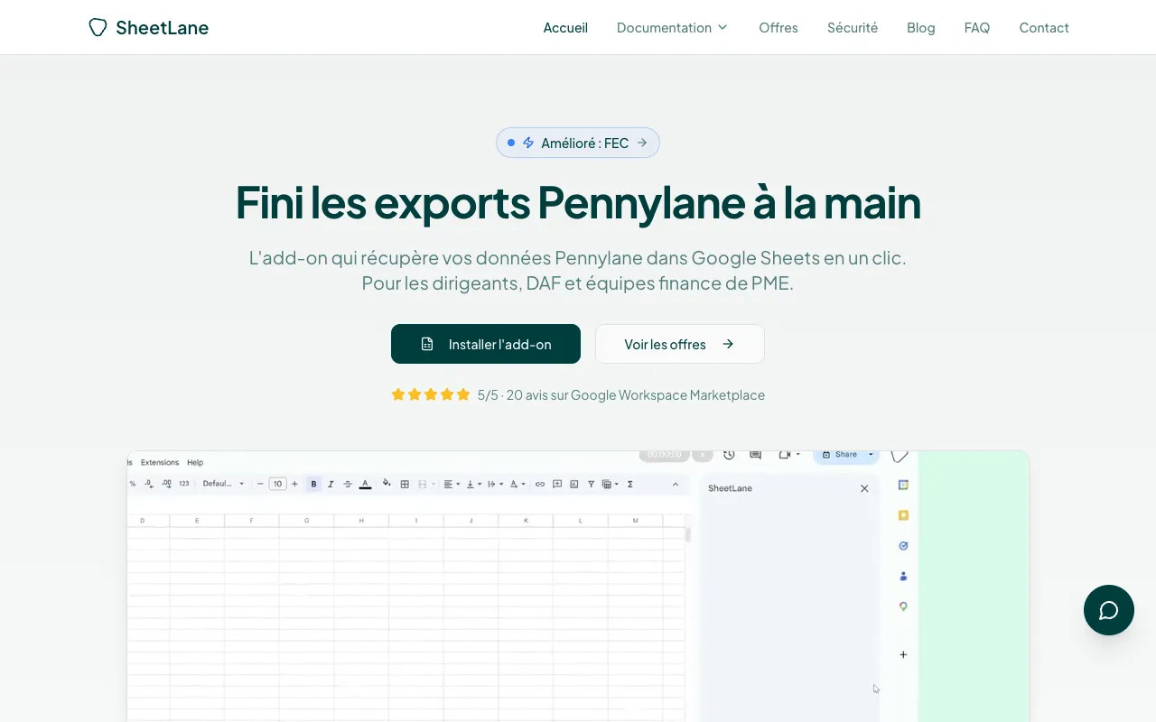 Preview of the SheetLane website