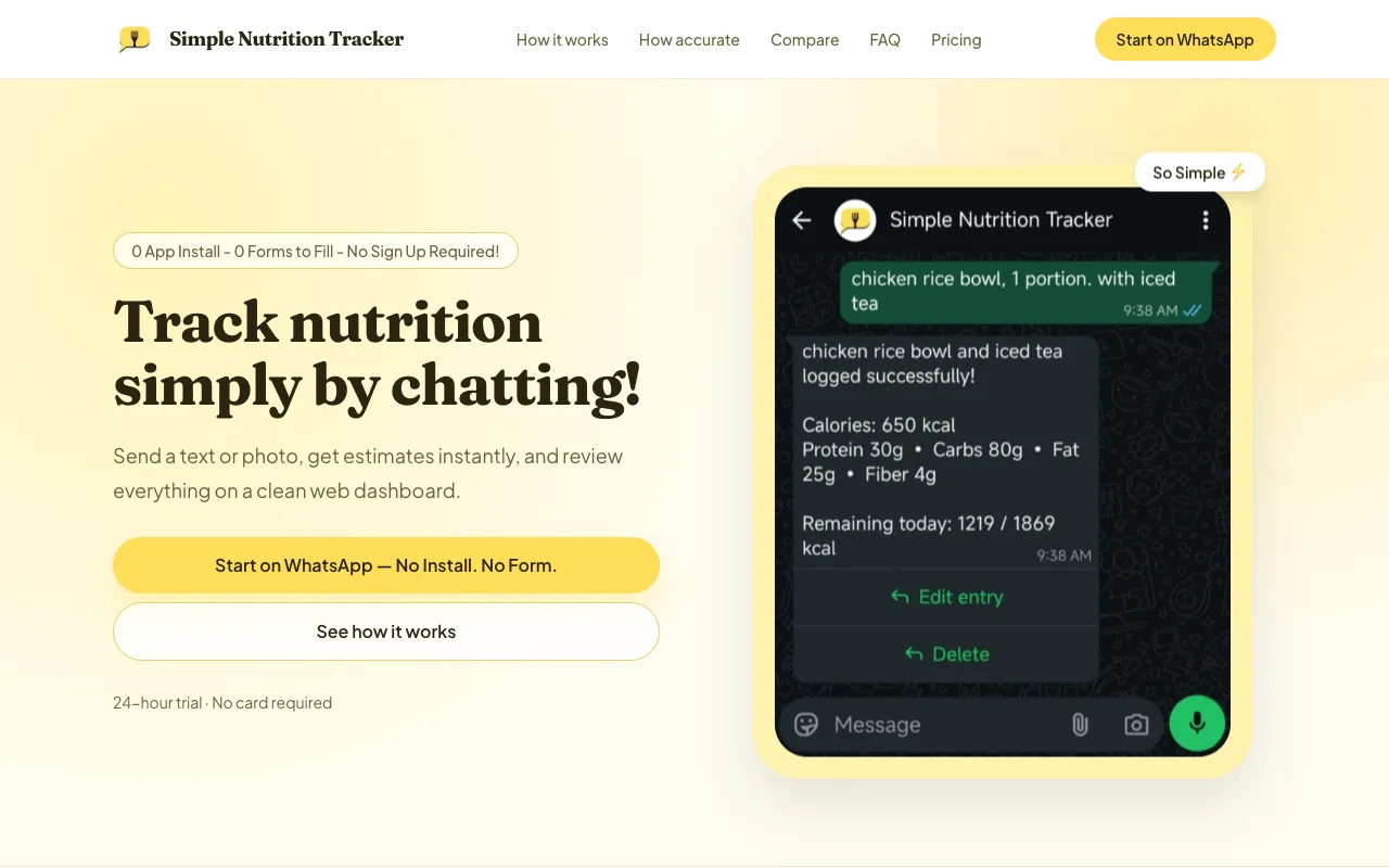 Simple Nutrition Tracker 官网预览
