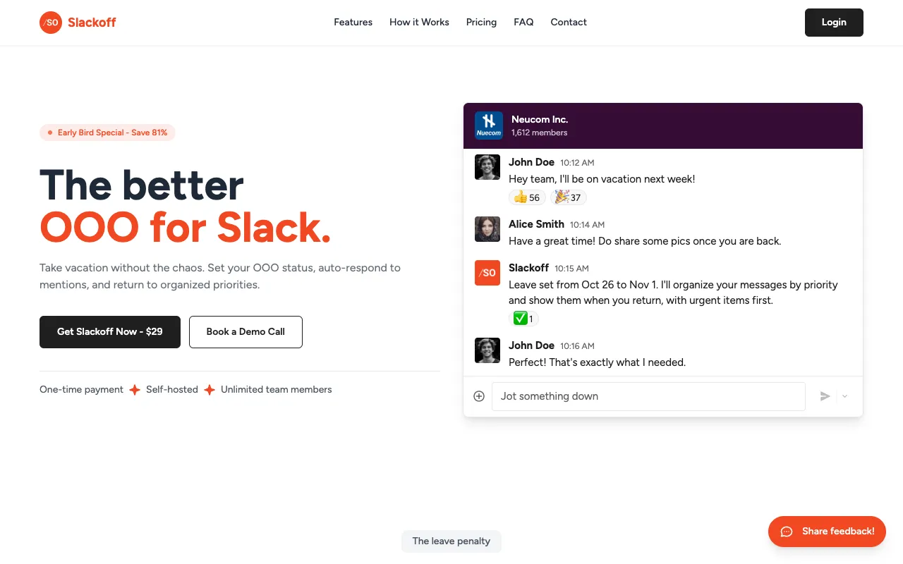 Preview of the Slackoff website
