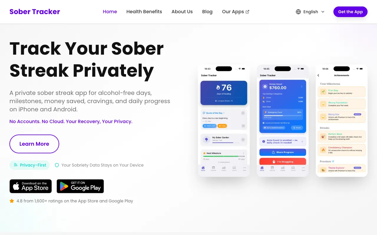 Sober Tracker 官网预览