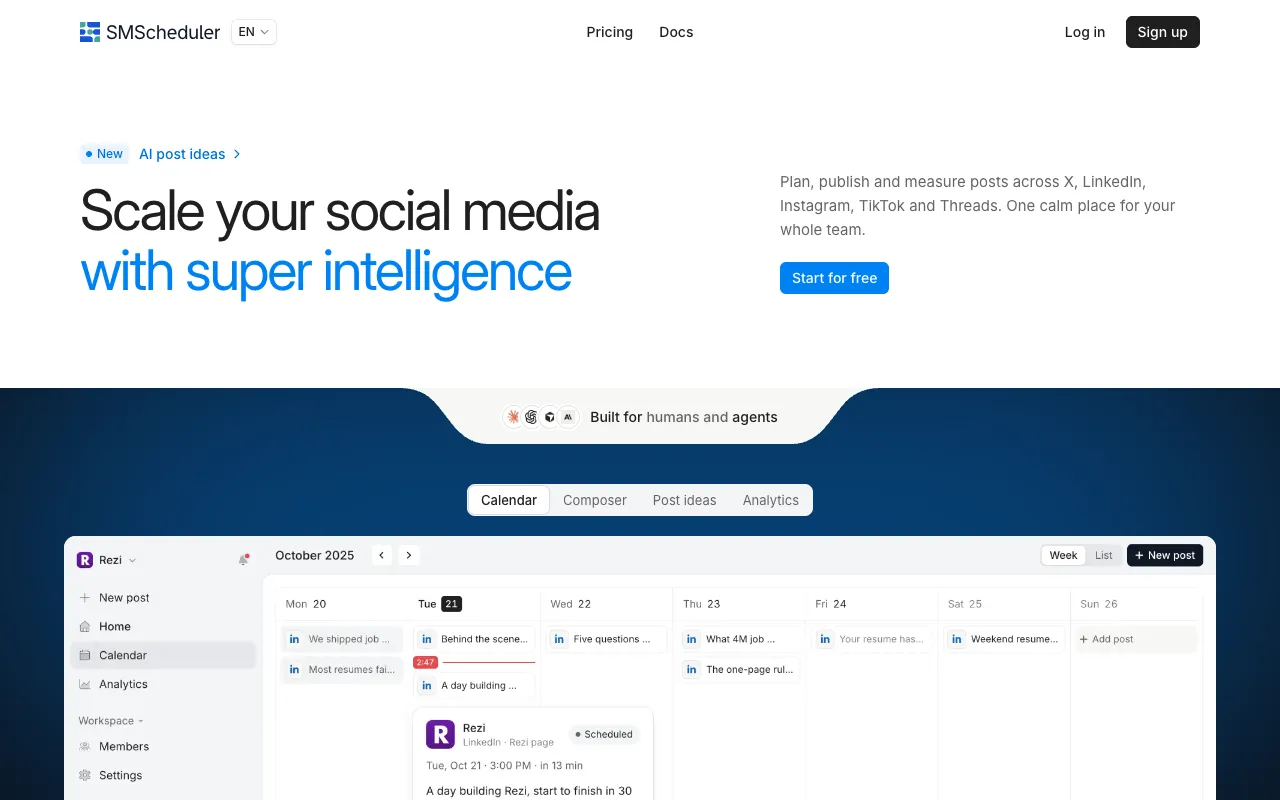 Social Media Scheduler 官网预览