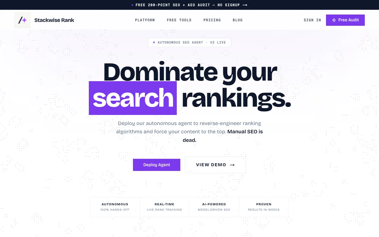 Preview of the Stackwise Rank website