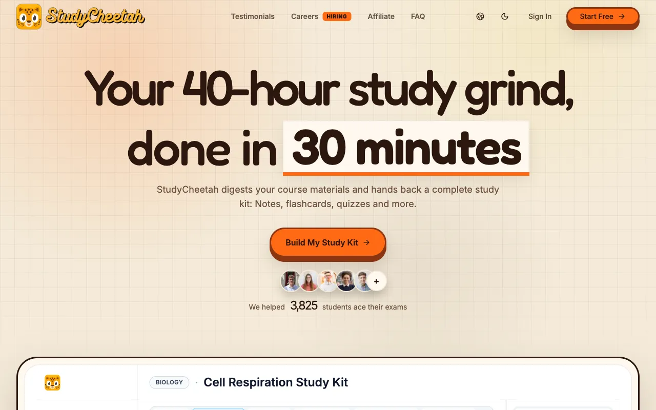 StudyCheetah 官网预览