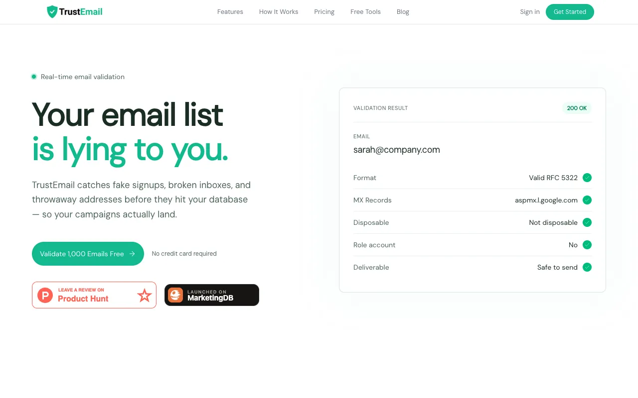 TrustEmail 官网预览