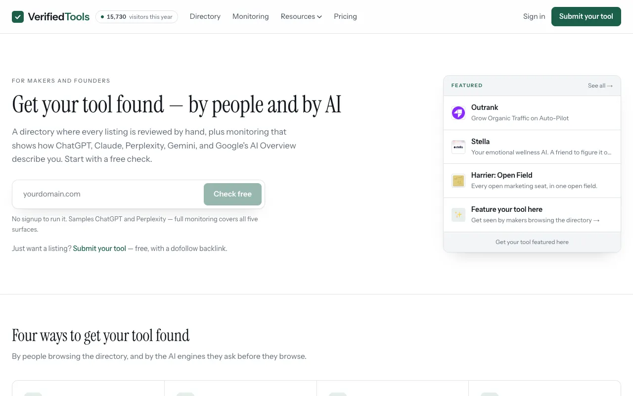 Preview of the VerifiedTools website