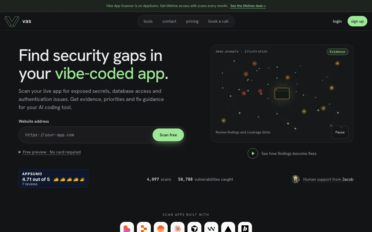 Vibe App Scanner 官网预览
