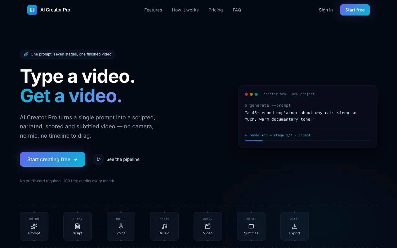 AI Creator Pro 官网预览