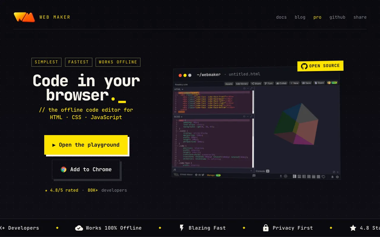 Web Maker 官网预览