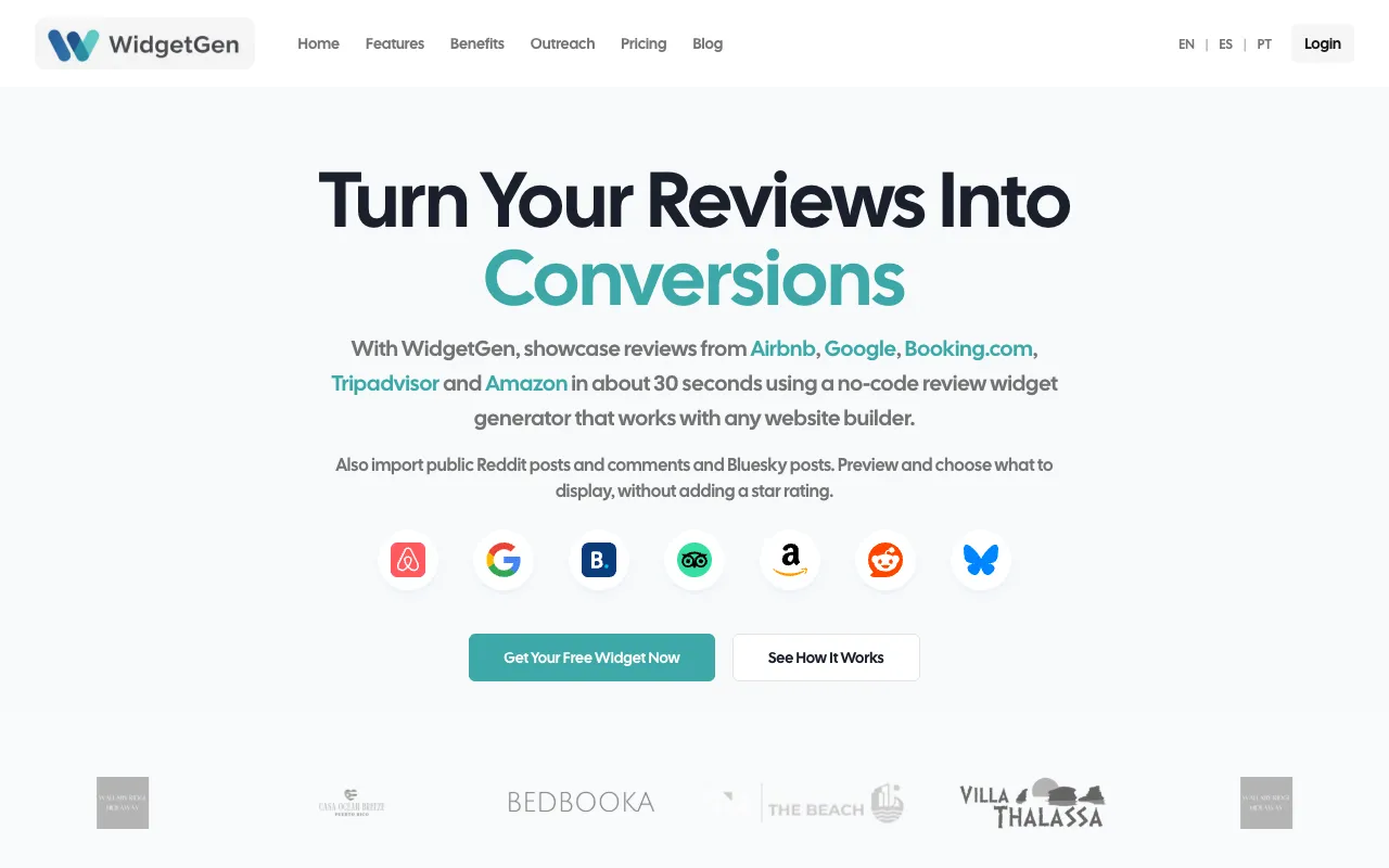 Preview of the WidgetGen website