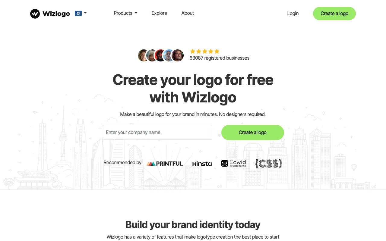 Wizlogo homepage preview