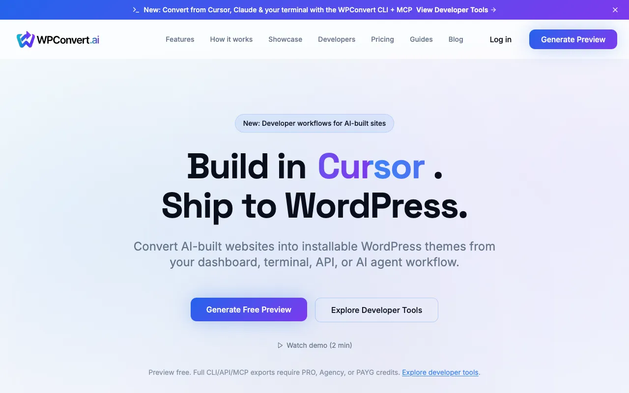 WPConvert.ai 官网预览