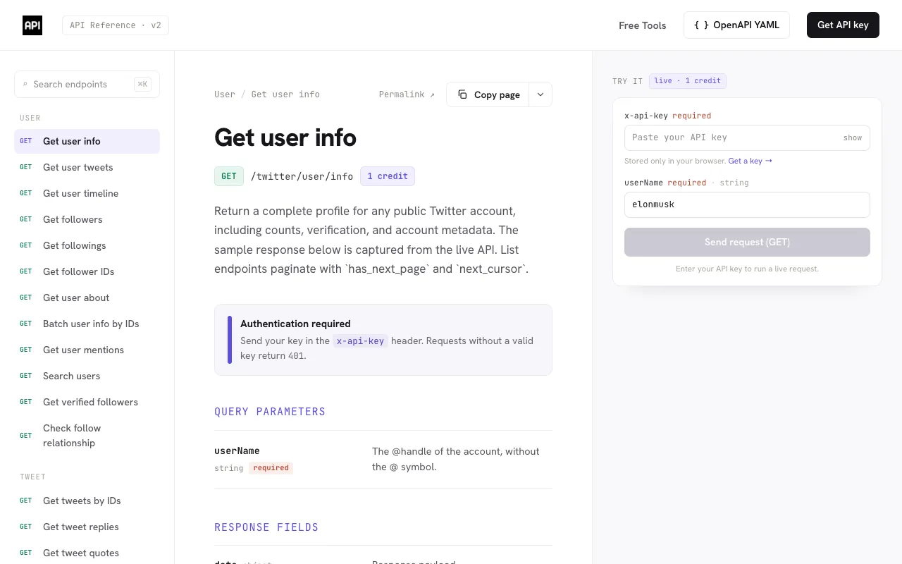 Preview of the xAPIs website